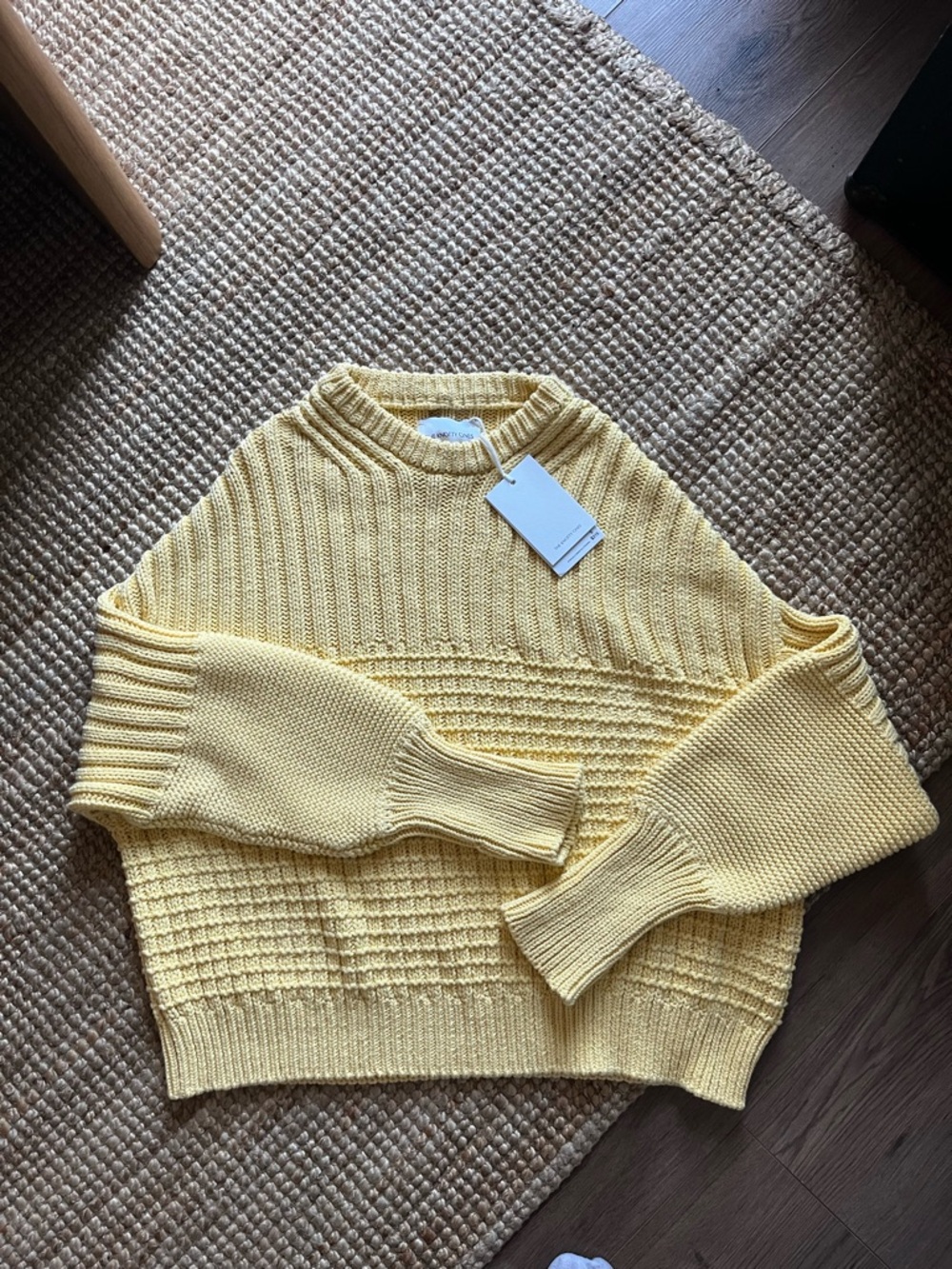 The Knotty Ones Delcia Lemon Organic Cotton Crewneck Sweater - Yellow - Picture 2 of 5
